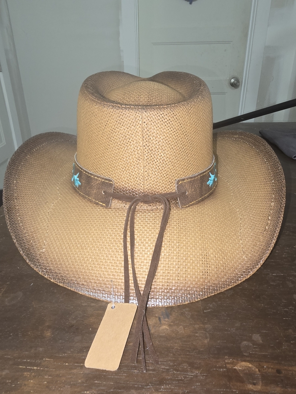 Brown Western Butterfly Concho Detail Cowboy Hat NWT - Picture 5 of 8